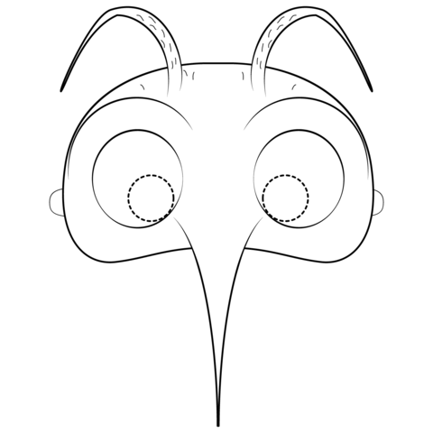 Mosquito Mask Coloring Page